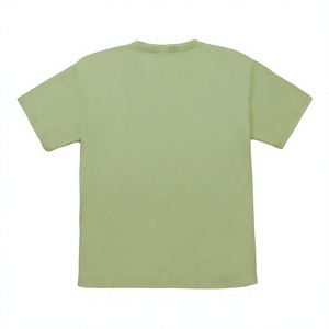 T-shirt décontracté pour homme, vert uni, manches courtes, col rond, coton, sans motif - Product Image 4