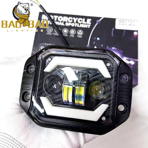 BAOBAO LIGHTING 4 pulgadas <span class=keywords><strong>HONDA</strong></span> faros LED blanco amarillo doble Color aluminio impermeable para motocicleta piezas de bicicleta Motoled - Product Image 1