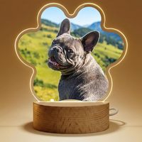 Cadre photo LED en acrylique personnalisé pour maman, directement de l'usine, avec base en bois, veilleuse, collage personnalisé, vente en gros