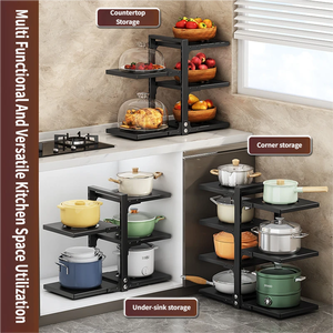 Organisateur de casseroles et poêles réglable pour <span class=keywords><strong>cuisine</strong></span>, étagère de bureau robuste, rangement de <span class=keywords><strong>cuisine</strong></span>, organisateur de couvercles de casseroles - Product Image 3