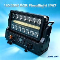 Lampu Panggung LED Wash Strobe Moving Head IP67 Baru 16 Pcs 20W RGBW DMX512 untuk Konser Luar Ruangan Sewa DJ