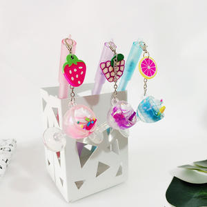 36pcs a <b>Box</b> Girl Gift Plastic Gel Pen Set with Fruit Cup Pendant - Product Image 3