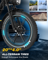 Vélo électrique de banlieue KOOLUX X9PRO avec cadre en acier, moteur roue arrière 250W (UE) / 750W (RU), batterie lithium 7 vitesses, pneus larges 20*4'', certifié CE