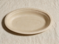 Plateau de service ovale Tianhe CM01 en bagasse de canne à sucre, robuste, étanche, écologique, assiette alimentaire jetable pour événements de restauration