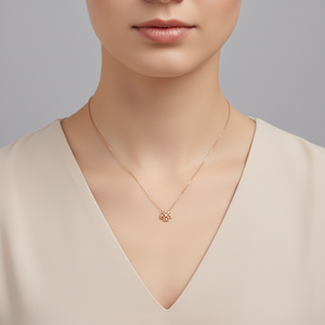 Collar con Colgante de Trébol de Cuatro Hojas, Joyería Popular al por Mayor para Uso Diario, Oro Rosa Sólido de 18K, Diamantes Naturales Reales, Hecho a Mano - Product Image 5