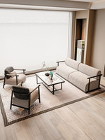 Neuer Chinesischer Stil Moderner Luxus PU-Leder Sofa Stuhl Tisch Kombination Wohnzimmer Heim-Möbel für Hotel/Club/Teehaus