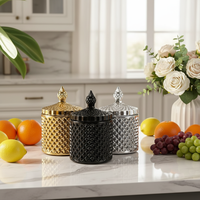 Pot à bougie en verre vide personnalisé et écologique avec couvercle, pour le stockage alimentaire, la décoration de la maison et les mariages