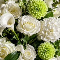 Boule de fleurs artificielle personnalisée de 30 à 80 cm pour centres de table de mariage, en soie mélangée, blanc vert, Dusk Charm