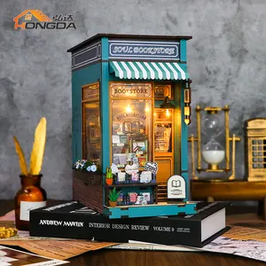 Лидер продаж, 3d деревянная головоломка, волшебный фармацевт, миниатюрный дом, подкладка для книг С Пылезащитным чехлом для подарочной книги