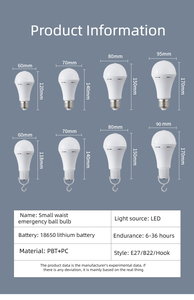 Bombilla LED de Emergencia Recargable de Alta Calidad E27 B22 de 7W 9W 12W 15W para Camping - Product Image 6