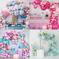 Kit de guirlande de ballons vibrants mélangés, arche de ballons décoratifs à confettis, toile de fond pour fête à thème festif