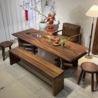 Table à thé en bois massif de noyer, style chinois moderne, pour salon, station de préparation du thé, bureau de direction, table de réunion