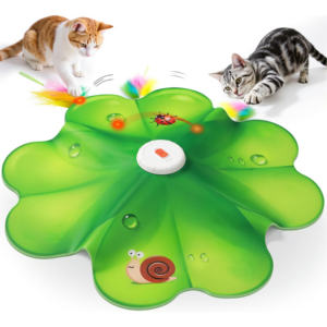 Jouet pour <span class=keywords><strong>chat</strong></span> 2 en 1 interactif cache-cache en polyester <span class=keywords><strong>vert</strong></span>, idéal pour les chats d'intérieur - Product Image 1