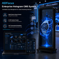 Kipas Silinder Hologram 3D 65 75 100cm 1X3 Splicing 5000 Nits Terlihat di Bawah Sinar Matahari, Suara Bluetooth, WiFi, Layar Manusia Virtual Cloud
