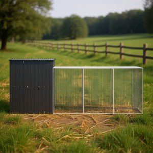 Jaula para pollos Anthrphonsite 65x179.1x71.3 en acero galvanizado con corral para equipos de ganadería - Product Image 2