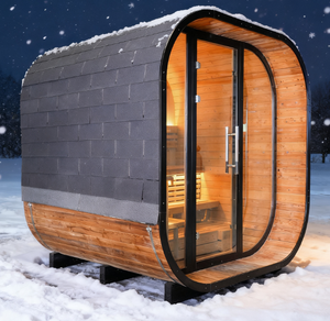 Sauna de Abeto Carbonizado para 6 Personas, Sauna Tradicional de Vapor para Exteriores con Calentador Eléctrico, Disponible en Stock - Product Image 2