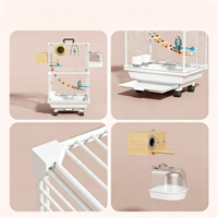 Cage à oiseaux de grande taille pour villa, modèle DS NLZ-01, anti-éclaboussures, à fil horizontal, transparente, double couche, écologique, durable, légère