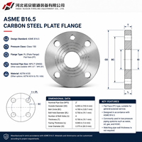 Acier au carbone ANSI personnalisé 20 #   Bride de soudage plate A105N, classe 150-300, face d'étanchéité RF FF