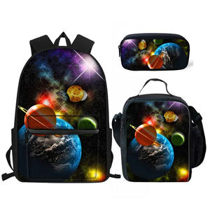 Étudiants toile <span class=keywords><strong>cartables</strong></span> galaxie espace planètes impression école sacs à dos pour adolescentes mignon <span class=keywords><strong>cartables</strong></span> enfants Mochila 3 ensembles - Product Image 2