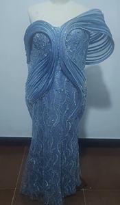 Crystal Plus Size Galajurken voor speciale gelegenheden Formele jurken Zeemeermin Eén schouder Kralenkant Parels Avondjurk 2025 - Product Image 6