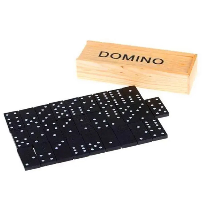 Bộ Trò Chơi Domino Bằng Gỗ 28 Chiếc Với Hộp Đựng Domino