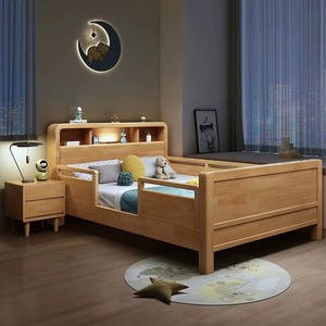 Dazhang Jiaju Solid Wood Children's Bed Twin Size With Guardrail <b>Storage</b> Minimalist Style For <b>Kids</b> Bedroom - Product Image 4