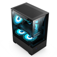 Nouveau design Mini ATX boîtier d'ordinateur de bureau pleine tour verre trempé avec effet ARGB Port avant USB châssis de refroidissement en stock