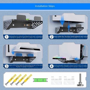 For Switch <strong>PS5</strong> Game <strong>Controller</strong> Dual Charging <strong>Stand</strong> with RGB Lights Wall Mount for PlayStation5 Console Plastic Material - Product Image 6