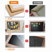 Tableau noir en bois pour photos et mémos, à fixation discrète, gain de place, pour collection d'aimants de voyage et décoration murale de la maison