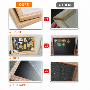 Pizarra con Marco de Madera para Fotos y Notas, de Montaje Oculto y Ahorro de Espacio, para Colección de Imanes de Viaje, Decoración de Pared para el Hogar - Product Image 2