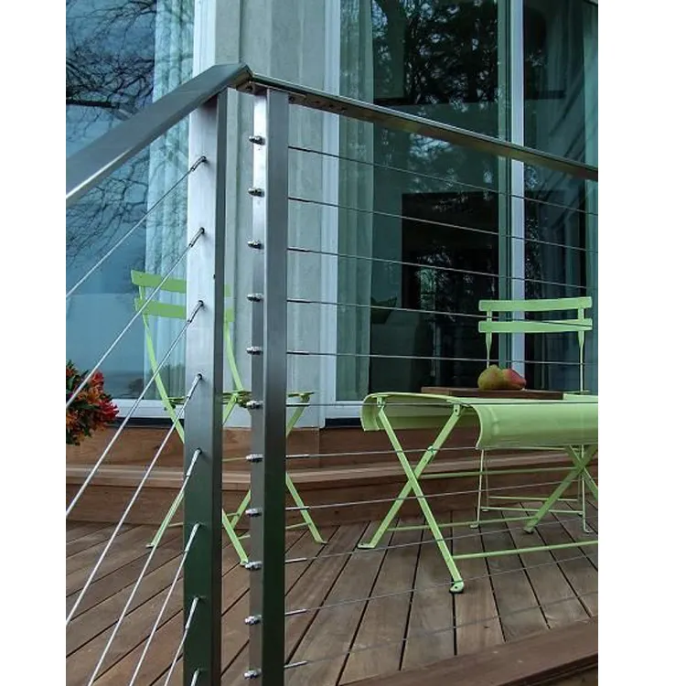 Pagar kabel kawat atau indoor modern stainless steel pagar kawat balkon/digunakan besi tempa pagar kabel