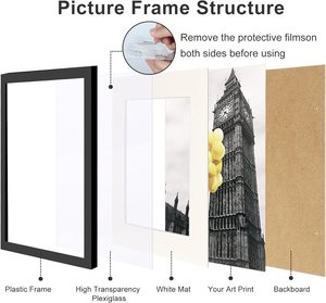 Cadre photo en bois sur mesure 4x6 5x7 6x8 A4 pour affichage de mariage, impression numérique, fait main, salon, cadre photo en MDF - Product Image 5