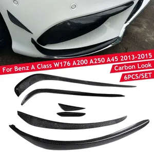 Kit carrosserie W176 style AMG : Lame de pare-chocs avant, séparateur, spoiler et canards latéraux pour Mercedes Benz Classe A W176 AMG A45 2016-2018 - Product Image 1