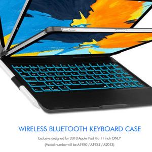 Teclado Bluetooth 5.1 para iPad Pro de 11 Pulgadas 2018 y 2020, Teclado Retroiluminado Giratorio de 360 Grados con Soporte para Lápiz - Product Image 6