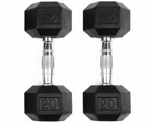 Haltère Hexagonale en Caoutchouc - Product Image 1