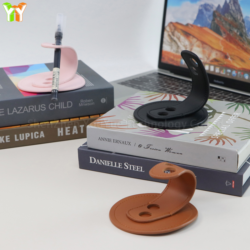 Chic PU Leather Curved Pen Holder