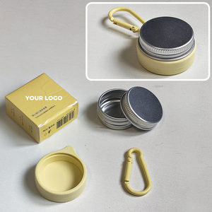 Custom Mini Aluminum Jar with Silicone Sleeve &amp; Keychain | Refillable <strong>Travel</strong> <strong>Container</strong> for Lip Balm &amp; Solid Perfume | Wholesale - Product Image 3