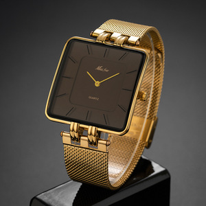 Montre simple pour homme, style minimaliste, tendance, montre-bracelet dorée pour homme, montre pour garçon - Product Image 1