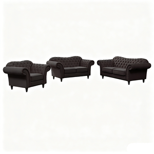 Juego de Sofás de Terciopelo Ecológico Hecho a Mano, Diseño Europeo Moderno, Duradero y Cómodo, Respaldo Acolchado, Brazos Acolchados, para Sala de Estar - Product Image 3