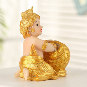 Vente en gros Feng Shui Statue Résine Hindou Dieu Figurine Bal Krishna Sculpture Makhan Chor Indien Bouddha Diwali Cadeau Temple Ornement - Product Image 4