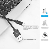 Câble de charge et de données USB Type C haute vitesse en nylon tressé durable 1M 2M 3M 2.4A pour appareils