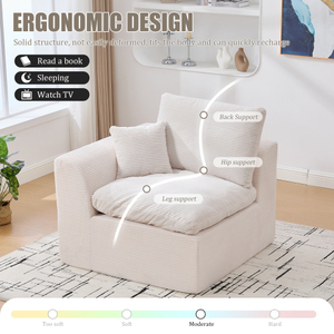 Ensemble de canapé modulaire convertible en velours 2 places avec housses de coussin amovibles, garnissage en mousse à mémoire de forme, meubles écologiques - Product Image 3