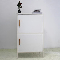 Armoire de rangement de style moderne facile à assembler Salon Acier 2 portes Table de chevet Table Ensemble de meubles de maison