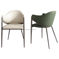 Meubles de salle à manger de style européen Chaises de cuisine de luxe modernes Fauteuil de loisirs en velours en acier inoxydable avec pied en or