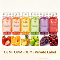 Gummies de Collagène et Acide Hyaluronique SYC BIO pour Nutrition Quotidienne, 60 Gummies, 120g, Marque Privée, OEM, ODM, Prix d'Usine, Vente en Gros