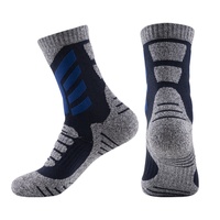 Chaussettes de ski en tricot pour homme, épaisses, avec fond en tissu éponge, anti-humidité, antidérapantes, rembourrées, pour la randonnée, le snowboard, les activités de plein air et la neige
