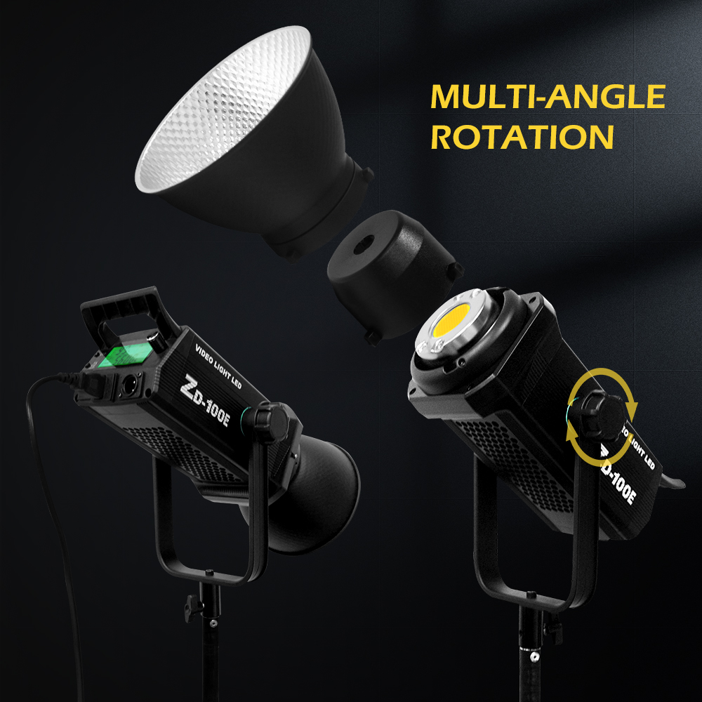 Portable lights 100w professional audio video lighting AC 220v cob sun light led 2700-7500k camera photography with 10 effects
