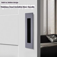 Poignées de porte coulissantes en acier inoxydable de haute qualité, design moderne encastré dissimulé, entrée extérieure, hôtel, chambre, villa, salle de bain