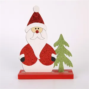 하이 퀄리티 나무 크리스마스 장식품 산타 클로스 사슴 장식 테이블 장식 선물