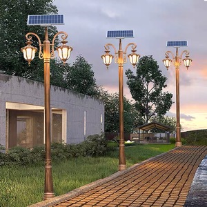 Panneaux solaires à haut lumen, diodes électroluminescentes, lampes de cour, lampes de villa, lampadaires étanches, lampes de cour rétro à haut mât - Product Image 6